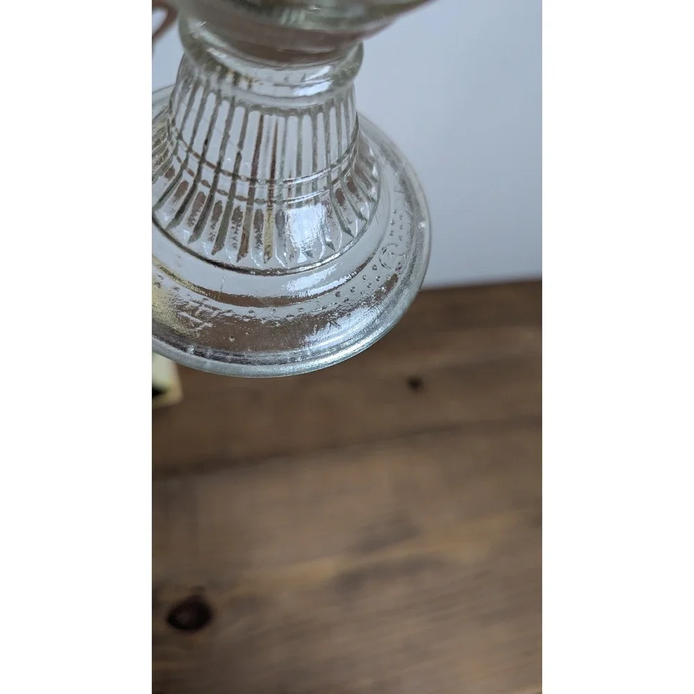Paloma Vintage Glass Oil Lamp Clear Embossed Bird Hurricane Lantern 13 Inch Box - Picture 13 of 16